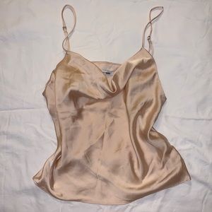Champagne cowl neck tank top
